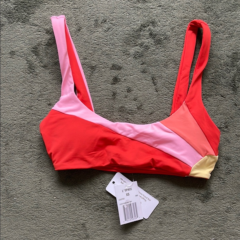 L*Space Lizzie Sunburst Bikini Top NWT
